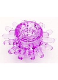 Фиолетовое гелевое эрекционное кольцо с шипиками - Toyfa Basic - в Калуге купить с доставкой