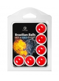 Набор из 6 шариков с массажным маслом Brazilian Balls с охлаждающим и разогревающим эффектом - Secret Play - купить с доставкой в Калуге