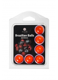 Набор из 6 шариков с массажным маслом Brazilian Balls с ароматом ягод - Secret Play - купить с доставкой в Калуге