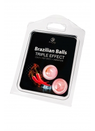 Набор из 2 шариков с массажным маслом Brazilian Balls с тройным эффектом - Secret Play - купить с доставкой в Калуге