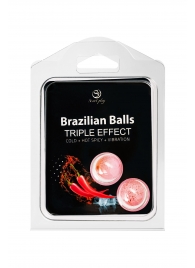 Набор из 2 шариков с массажным маслом Brazilian Balls с тройным эффектом - Secret Play - купить с доставкой в Калуге