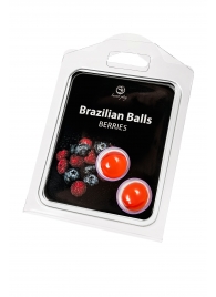 Набор из 2 шариков с массажным маслом Brazilian Balls с ароматом ягод - Secret Play - купить с доставкой в Калуге