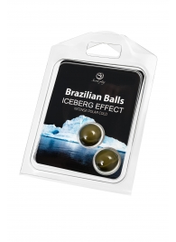 Набор из 2 шариков с массажным маслом Brazilian Balls с ледяным эффектом - Secret Play - купить с доставкой в Калуге