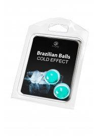 Набор из 2 шариков с массажным маслом Brazilian Balls с охлаждающим эффектом - Secret Play - купить с доставкой в Калуге