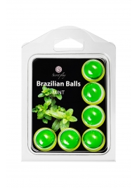 Набор из 6 шариков с массажным маслом Brazilian Balls с ароматом мяты - Secret Play - купить с доставкой в Калуге