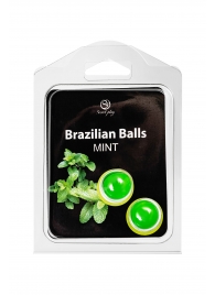 Набор из 2 шариков с массажным маслом Brazilian Balls с ароматом мяты - Secret Play - купить с доставкой в Калуге