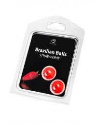 Набор из 2 шариков с массажным маслом Brazilian Balls с ароматом клубники - Secret Play - купить с доставкой в Калуге