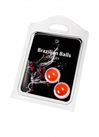 Набор из 2 шариков с массажным маслом Brazilian Balls с ароматом вишни - Secret Play - купить с доставкой в Калуге