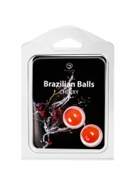 Набор из 2 шариков с массажным маслом Brazilian Balls с ароматом вишни - Secret Play - купить с доставкой в Калуге