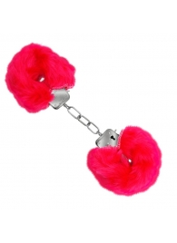 Красные меховые наручники Love с ключиками - Baile - купить с доставкой в Калуге