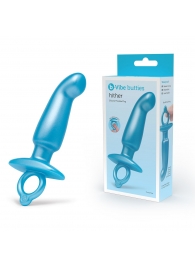 Голубая анальная пробка для массажа простаты Hither Silicone Prostate Plug - 14,3 см. - b-Vibe - в Калуге купить с доставкой