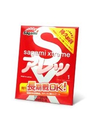 Утолщенный презерватив Sagami Xtreme FEEL LONG с точками - 1 шт. - Sagami - купить с доставкой в Калуге