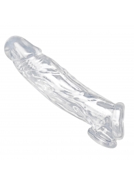 Прозрачная насадка для увеличения члена Realistic Clear Penis Enhancer and Ball Stretcher - 20,3 см. - XR Brands - в Калуге купить с доставкой