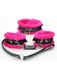 Набор с розовым мехом BDSM Light - БДСМ Арсенал - купить с доставкой в Калуге