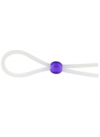 Прозрачное лассо с фиолетовой бусиной SILICONE COCK RING WITH BEAD LAVENDER - NMC - в Калуге купить с доставкой