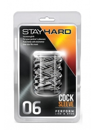 Прозрачная насадка с объёмными чёрточками STAY HARD COCK SLEEVE 06 CLEAR - Blush Novelties - в Калуге купить с доставкой