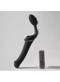 Черный безремневой вибрострапон Strap-On-Me Multi Orgasm Size XL - Strap-on-me - купить с доставкой в Калуге