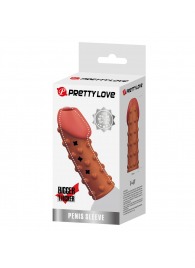 Телесная открытая насадка на пенис с бугорками - 19,8 см. - Baile - в Калуге купить с доставкой