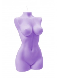 Фиолетовая интерьерная свеча в форме женского торса - 850 гр. - Pecado - купить с доставкой в Калуге