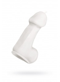 Белая свеча в форме пениса - 47 гр. - Pecado - купить с доставкой в Калуге