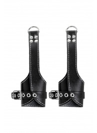 Черные подвесы с белой строчкой - Pecado - купить с доставкой в Калуге