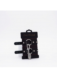 Черно-красные кожаные оковы - Crazy Handmade - купить с доставкой в Калуге