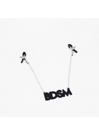 Зажимы на соски с кожаной подвеской BDSM - Crazy Handmade - купить с доставкой в Калуге