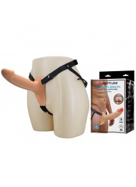 Телесный полый мужской страпон London - 16,8 см. - Baile - купить с доставкой в Калуге