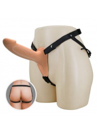 Телесный полый мужской страпон London - 16,8 см. - Baile - купить с доставкой в Калуге