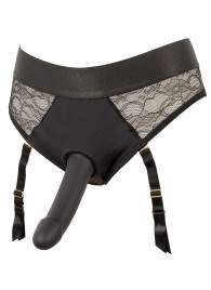 Черный женский страпон Strap-on Set: трусики и насадка - Orion - купить с доставкой в Калуге