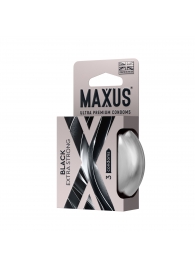 Черные утолщенные презервативы MAXUS Extra Strong с железным кейсом - 3 шт. - Maxus - купить с доставкой в Калуге