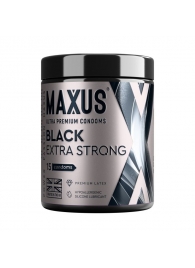 Черные утолщенные презервативы MAXUS Extra Strong с железным кейсом - 15 шт. - Maxus - купить с доставкой в Калуге