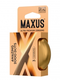 Точечные презервативы MAXUS 2000 Amazing Dots с железным кейсом - 3 шт. - Maxus - купить с доставкой в Калуге
