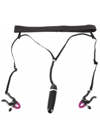 Женские вибростринги с зажимами для половых губ Spreader String with Vibrator - Orion - купить с доставкой в Калуге