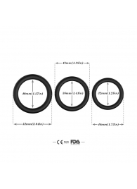 Набор из 3 черных эрекционных колец Stay Hard - Boys of Toys - в Калуге купить с доставкой