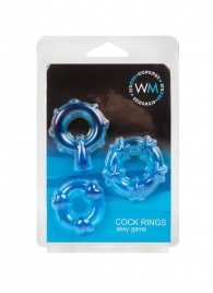 Набор из 3 синих эрекционных колец с различным рельефом - Erowoman-Eroman - в Калуге купить с доставкой