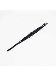 Черный ажурный чокер с золотистой фурнитурой - Crazy Handmade - купить с доставкой в Калуге