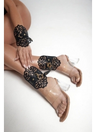 Черный фигурные оковы с золотистой фурнитурой - Crazy Handmade - купить с доставкой в Калуге