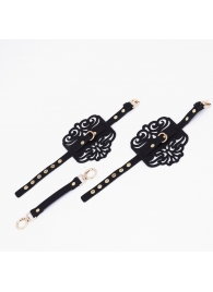 Черный фигурные оковы с золотистой фурнитурой - Crazy Handmade - купить с доставкой в Калуге