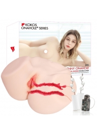 Мастурбатор-полуторс с двойным слоем материала и вибрацией Jenny Onahole Real Vagina - KOKOS - в Калуге купить с доставкой
