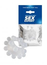 Эластичное эрекционное кольцо с двумя рядами шариков - Sex Expert - в Калуге купить с доставкой