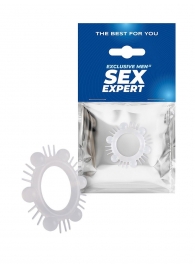 Эластичное эрекционное кольцо с шипиками и шариками - Sex Expert - в Калуге купить с доставкой