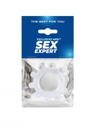 Прозрачное эрекционное кольцо со стимулирующими шариками - Sex Expert - в Калуге купить с доставкой