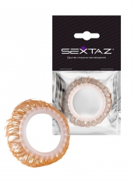 Эрекционное кольцо с бежевыми «ресничками» - Sextaz - в Калуге купить с доставкой