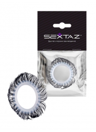 Эластичное эрекционное колечко с черными «ресничками» - Sextaz - в Калуге купить с доставкой