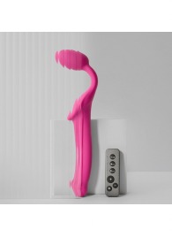 Ярко-розовый безремневой страпон Strap-on-me Vibrating Bendable Strap-On size XL - Strap-on-me - купить с доставкой в Калуге