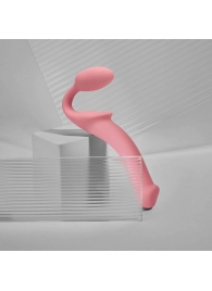 Розовый безремневой страпон Strap-on-me Semi-Realistic Bendable Strap-On size L - Strap-on-me - купить с доставкой в Калуге