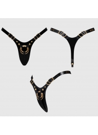 Черный пояс для фиксации насадок Strap-On-Me Leatherette Harness Fabulous - Strap-on-me - купить с доставкой в Калуге