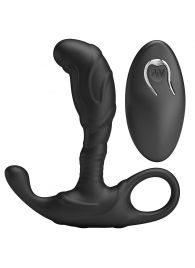 Черный изогнутый массажёр простаты с вибрацией и пультом ДУ - Baile - в Калуге купить с доставкой