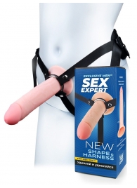 Мужской полый страпон на регулируемых ремешках - 22 см. - Sex Expert - купить с доставкой в Калуге